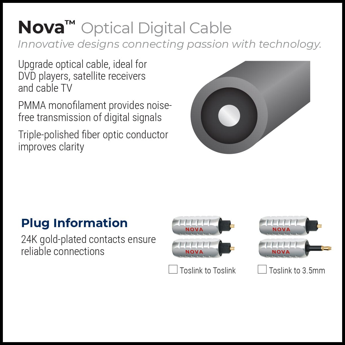 Nova™ Toslink Optical Audio Cables
