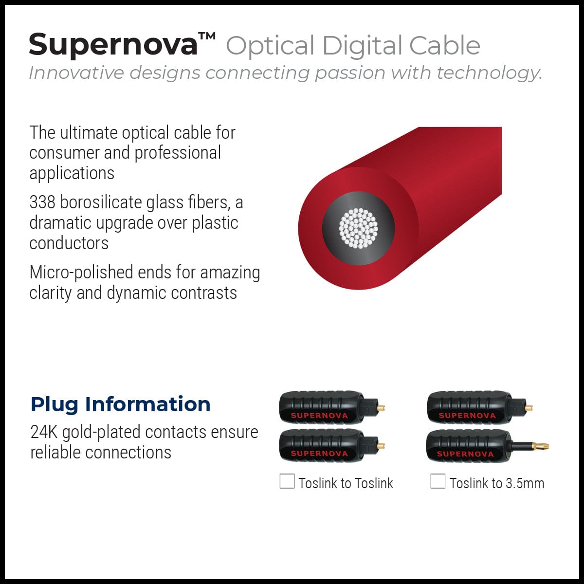 SuperNova™ Toslink Optical Audio Cables