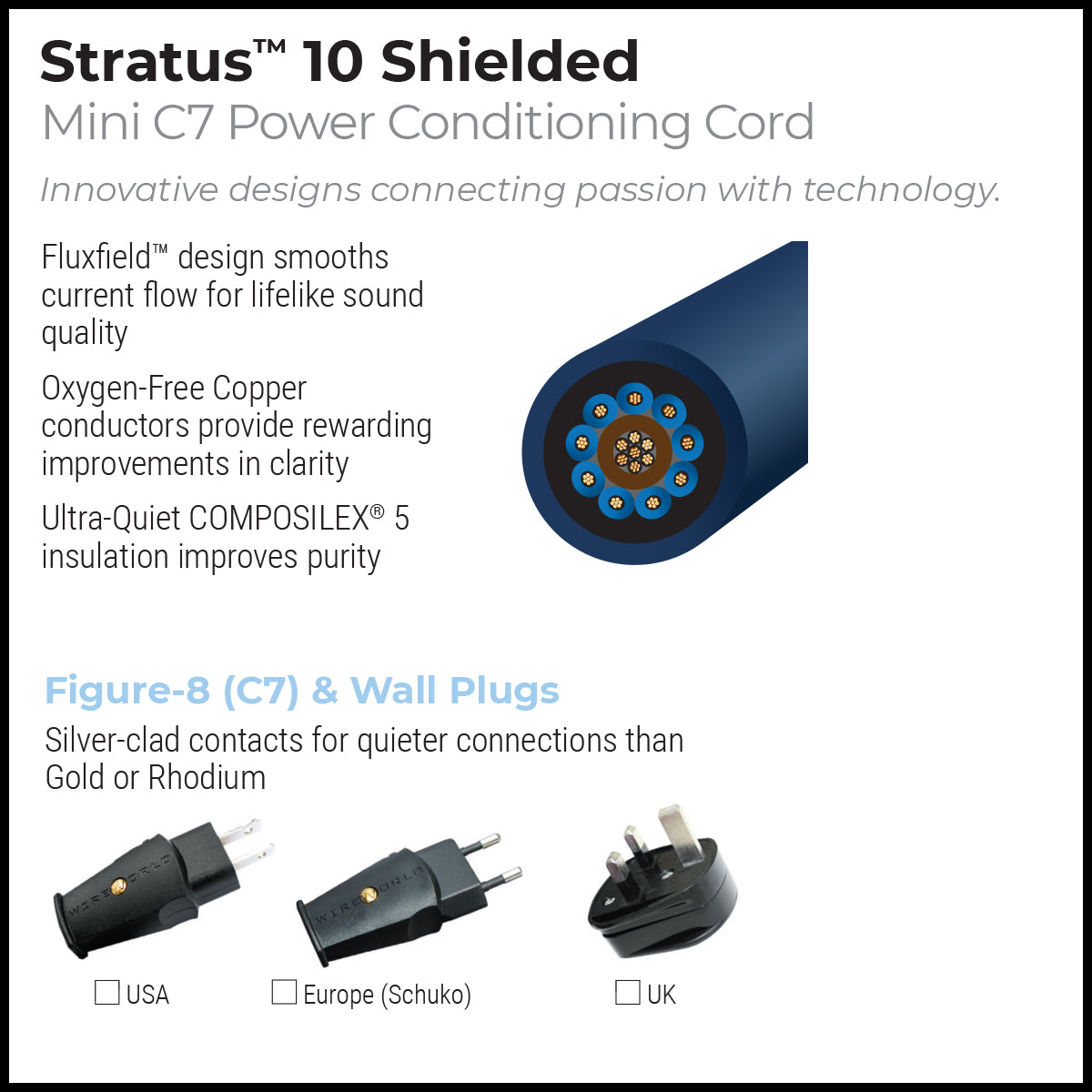 Stratus™ 10 Shielded Mini Power Conditioning Cord