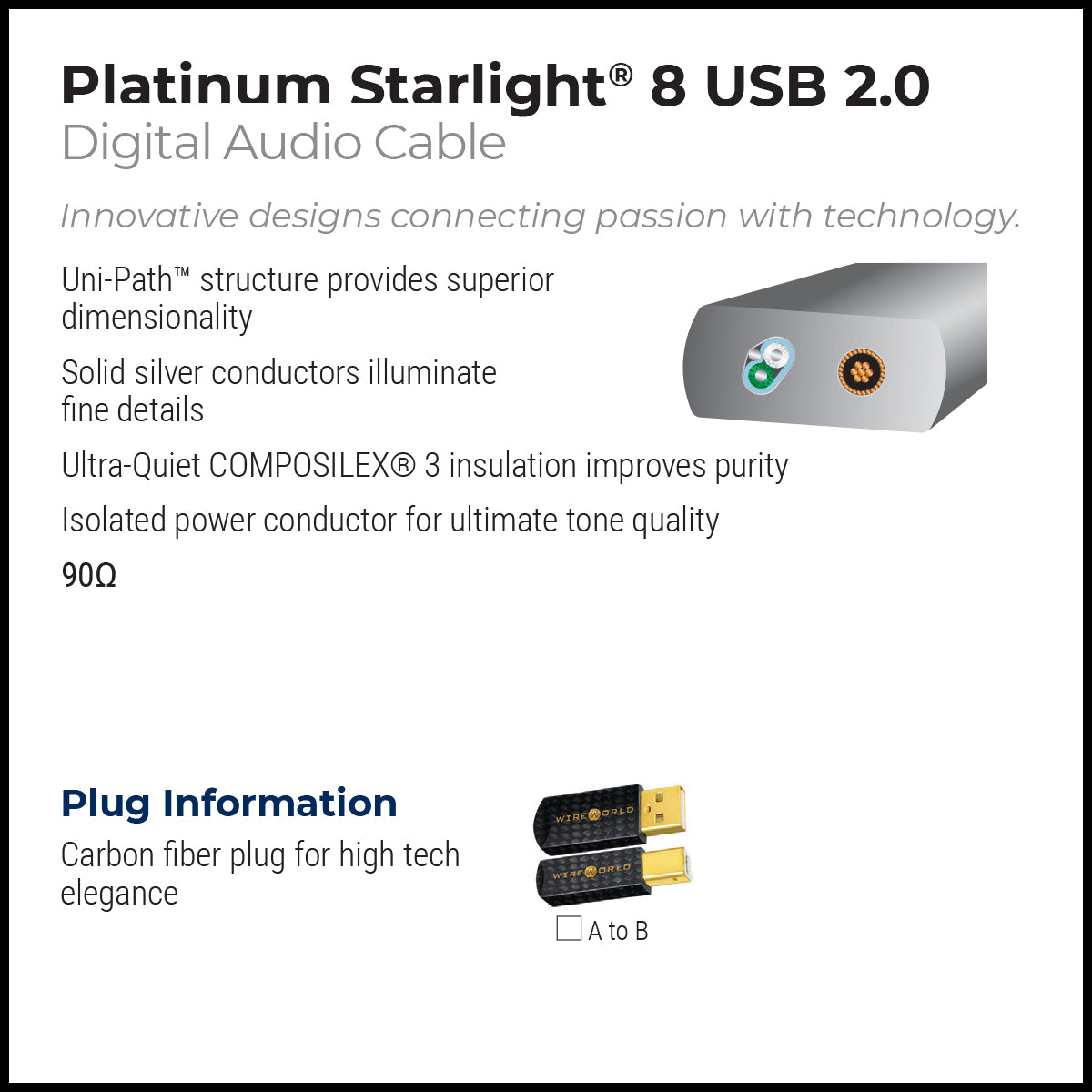 Wireworld Platinum Starlight 8 USB 2.0 Audio Cable