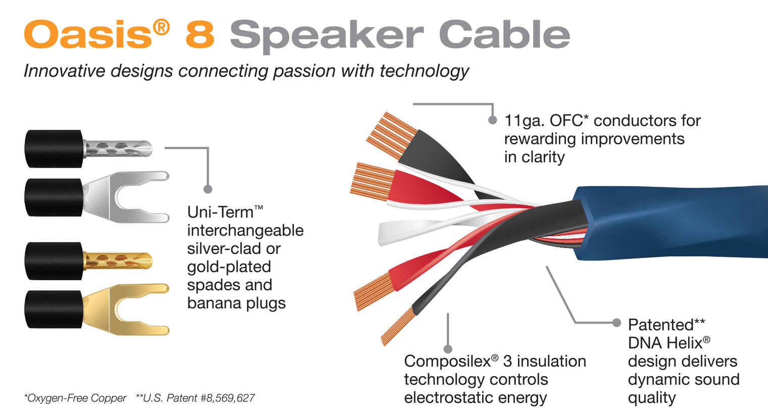 Oasis 8 Speaker Cable Pair – Closeout